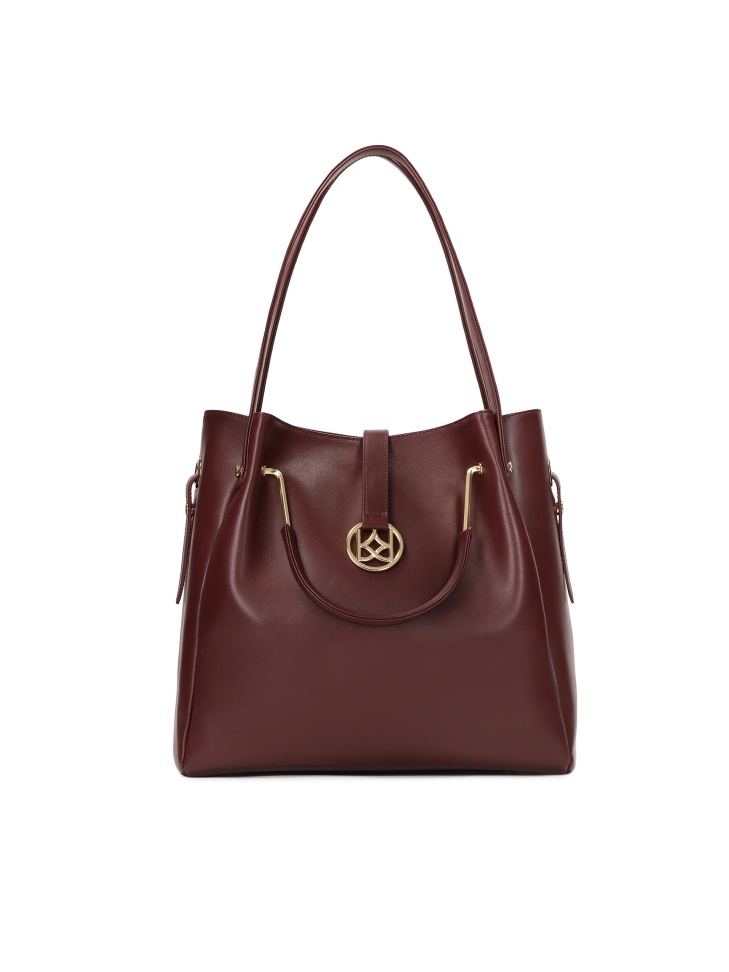 Maroon handbag with removable insert