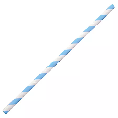 Słomka papierowa 19,7 cm - Opakowanie 100 szt. - Classic Niebiesko-białe paski EM.PA.SŁ-PN