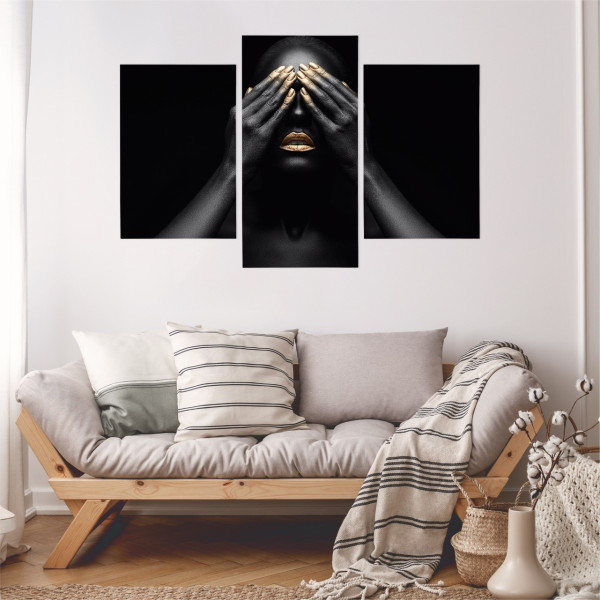 Obraz 3 Częściowy ABSTRAKCYJNY Portret Kobiety 3D 60x40cm