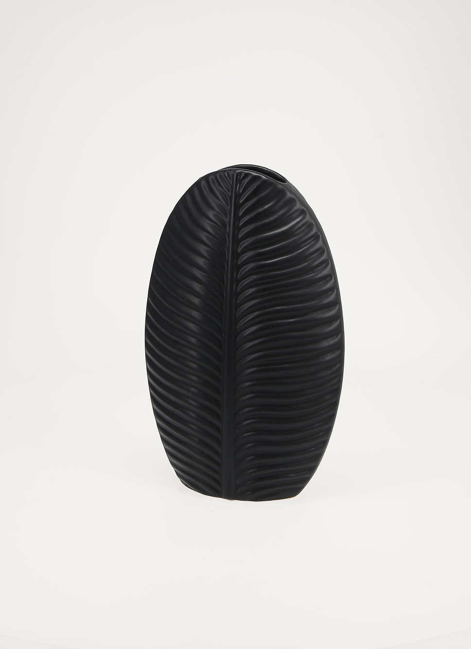 VASE FEUILLE EN CERAMIQUE Noir