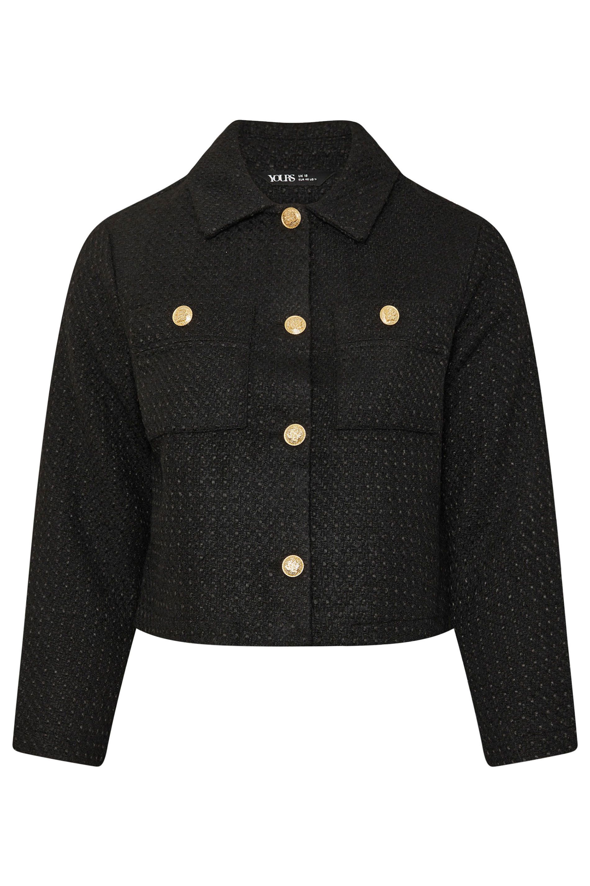 Yours Boucle Button Detail Jacket