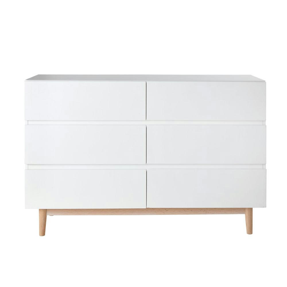 Artic - Commode double 6 tiroirs blanche