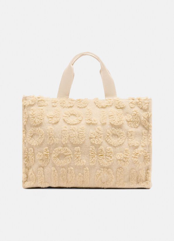 Shopping bag grande in misto lana