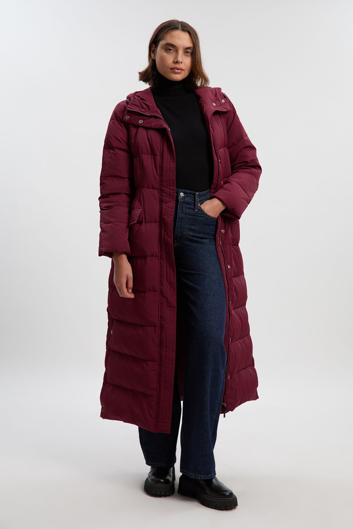 KarenMillen Real Down Belted Maxi Coat