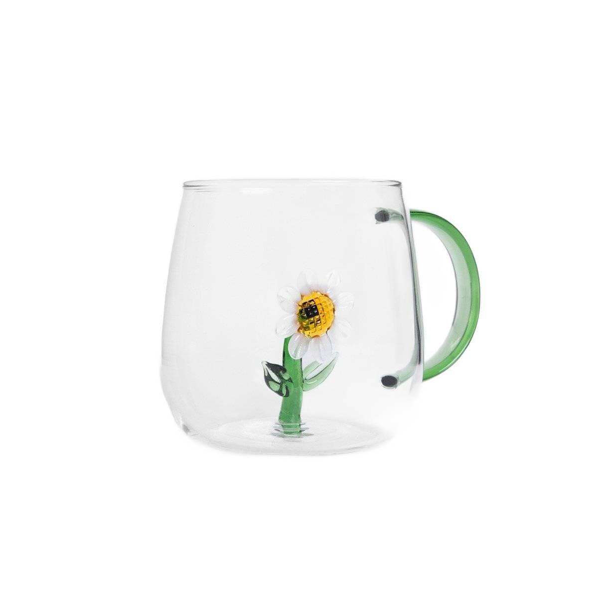 Szklanka ARTEZA ze stokrotką w środku 0,4 l HOMLA