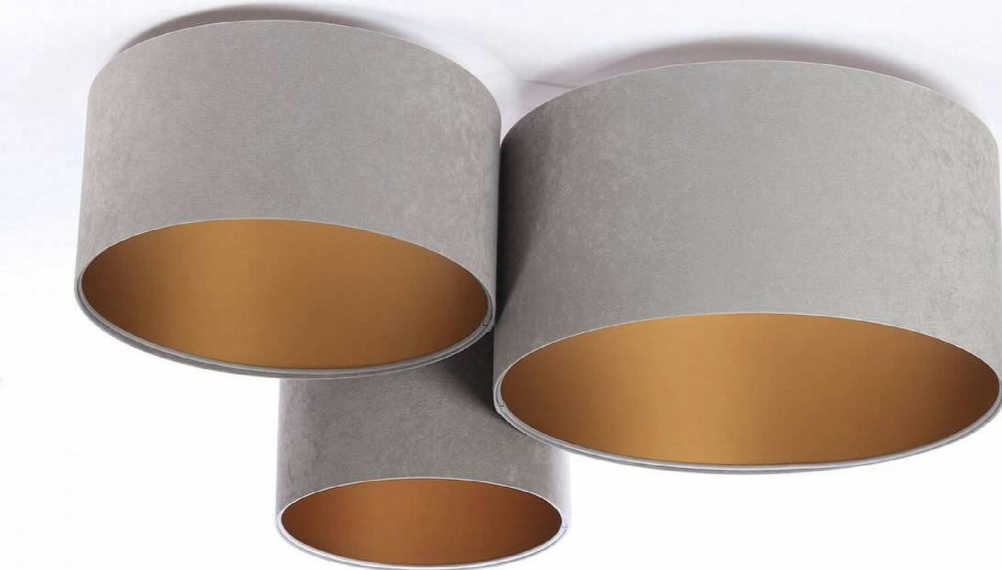 TRIO - Plafonnier Tissu Gris