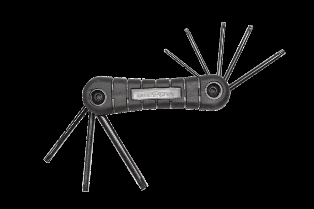Mastercraft Torx Folding Hex Key Set/Allen Wrench Set, Ergonomic Handles, Cr-V Steel, 8-pc