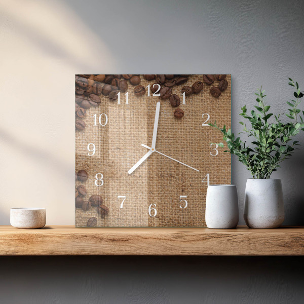 Zegar loft 30x30 Ziarna Kawy zegar ścienny
