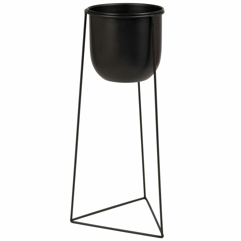 - Cache-pot en métal noir