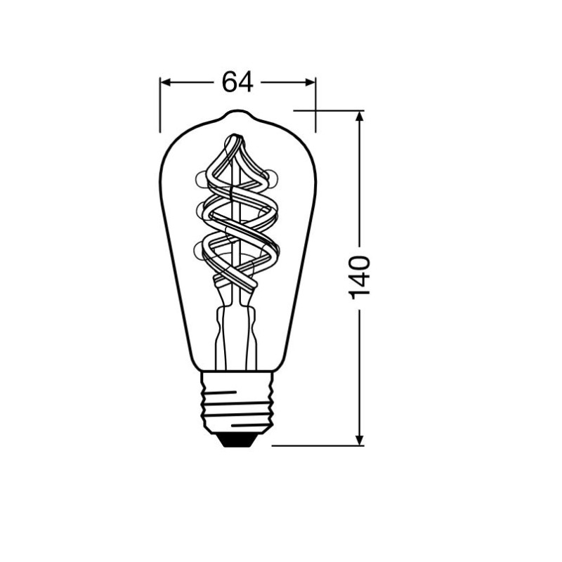 Ampoule à filament LED E27 connectée 300 lm Ø 6,4 cm 4,5 W