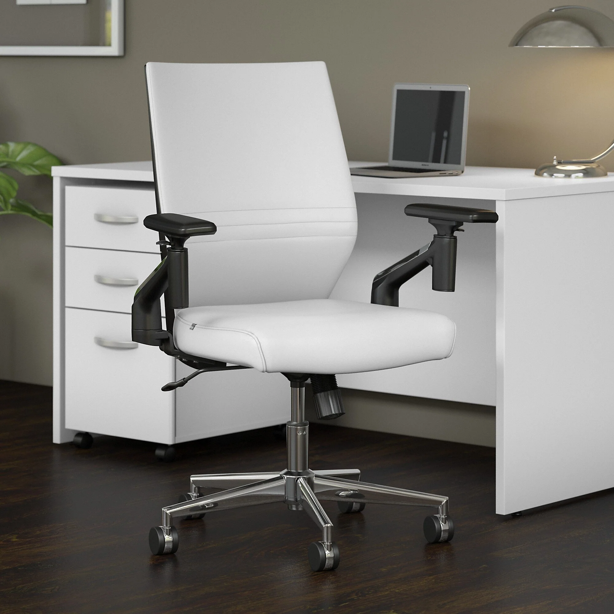 Cabot Mid Back Leather Office Chair by Bush Furniture