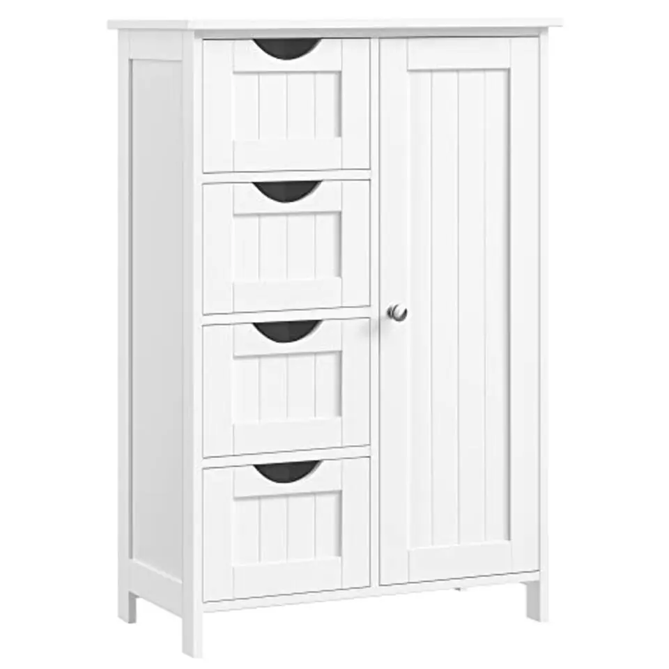 Songmics - Kast met 4 lades en deur - MDF - Wit