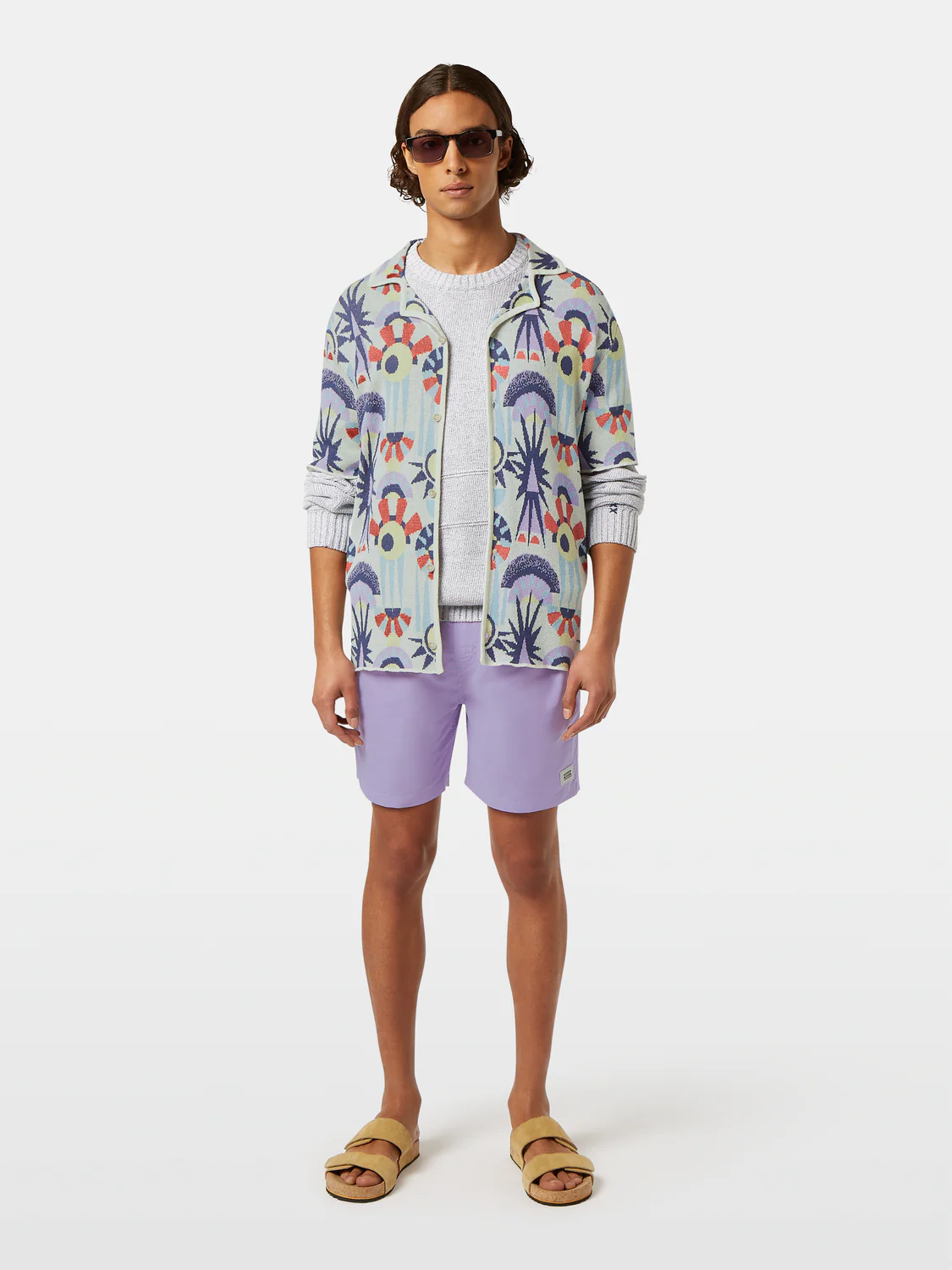 Jacquard Knit Short-Sleeved Shirt