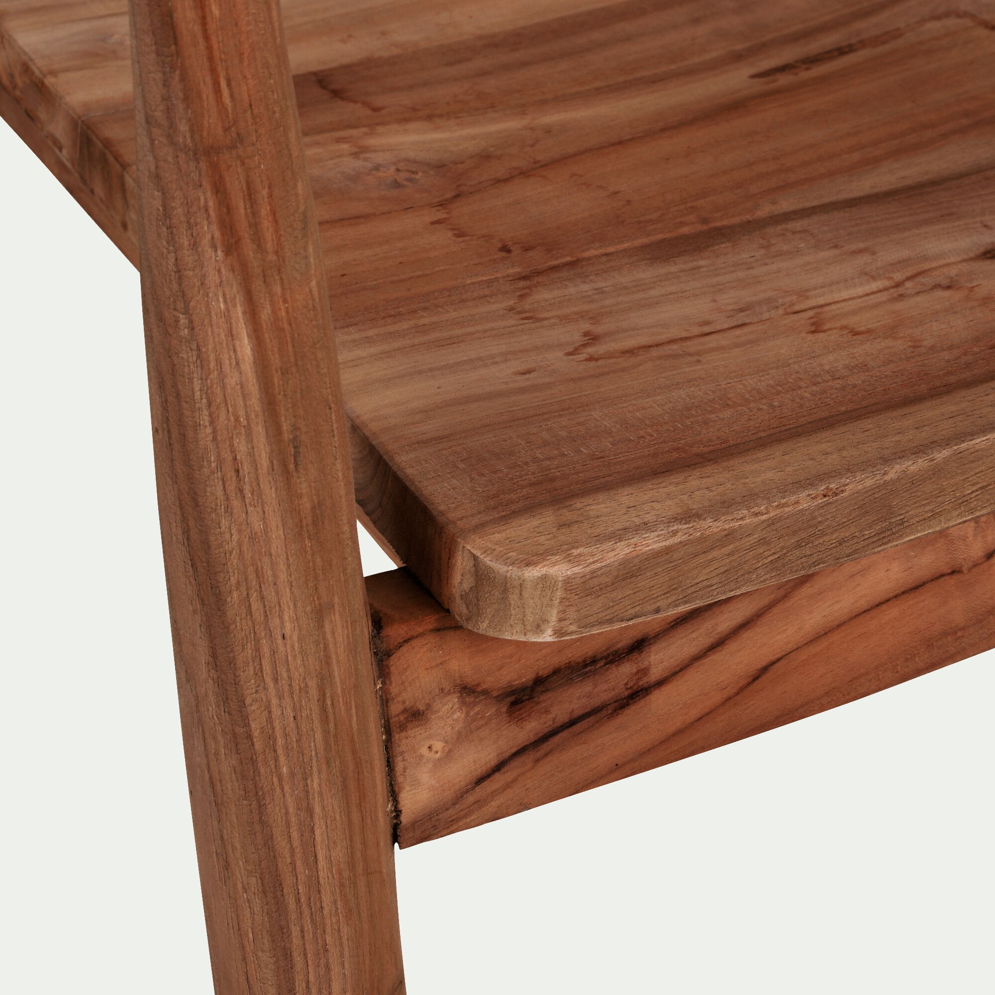 IVANO - Chaise en teck avec accoudoirs - bois foncé