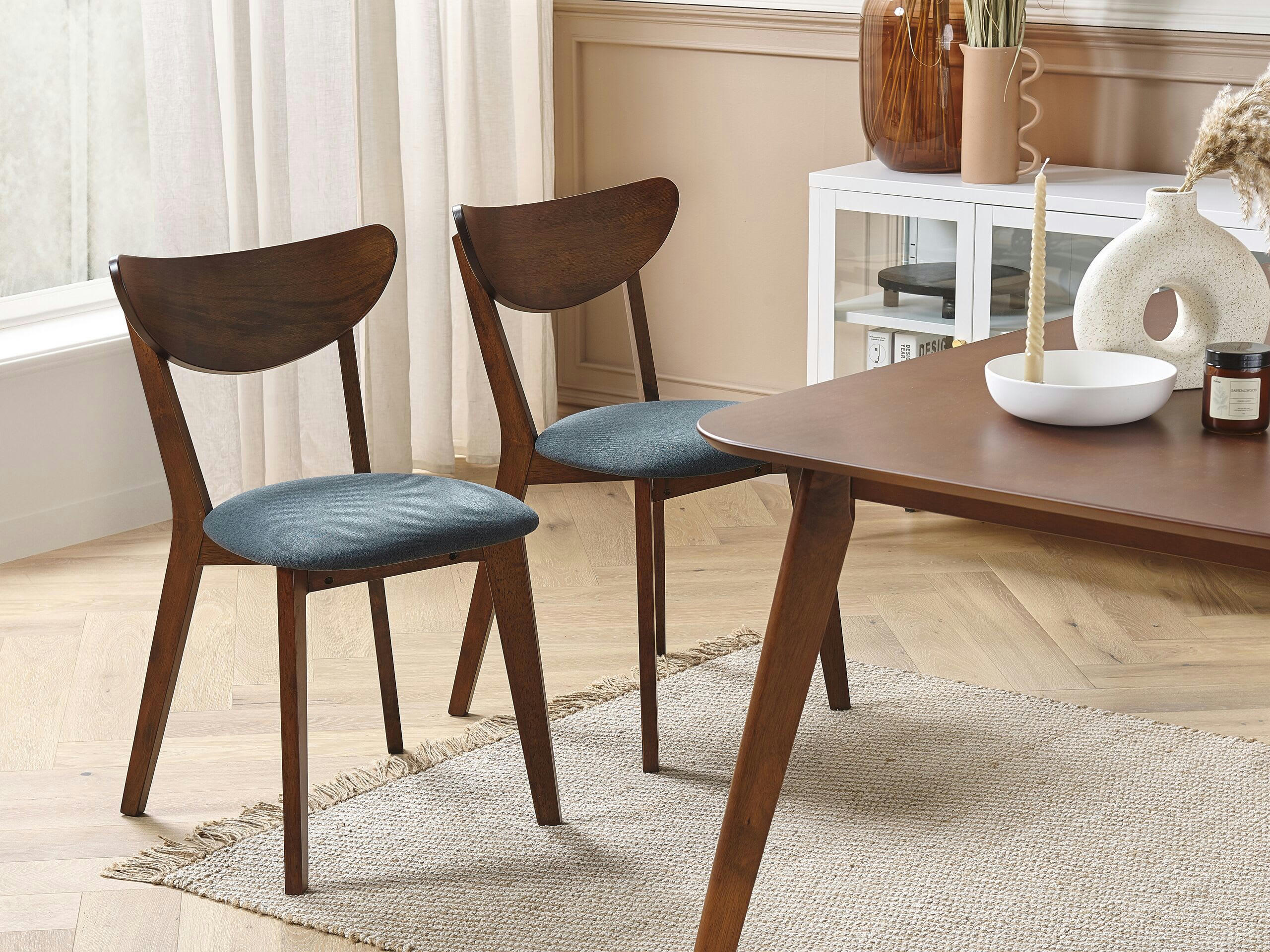 ERIE - Lot de 2 chaises de salle à manger en bois foncé