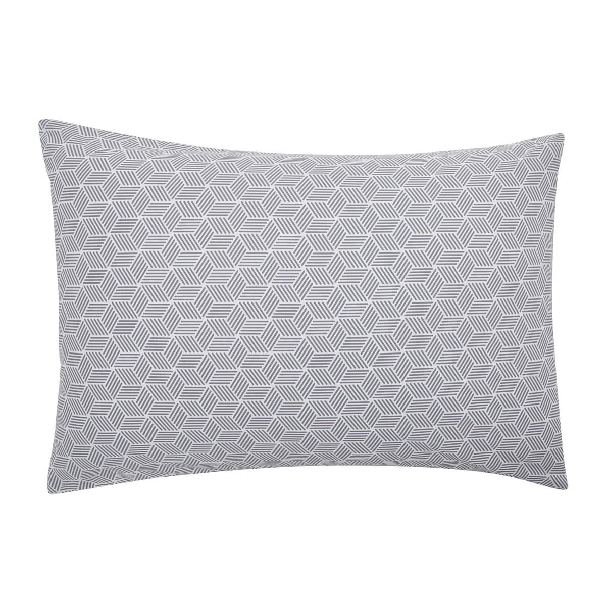 QUENTIN - Taie d'oreiller imprimée en bambou blanc et noir 50x70