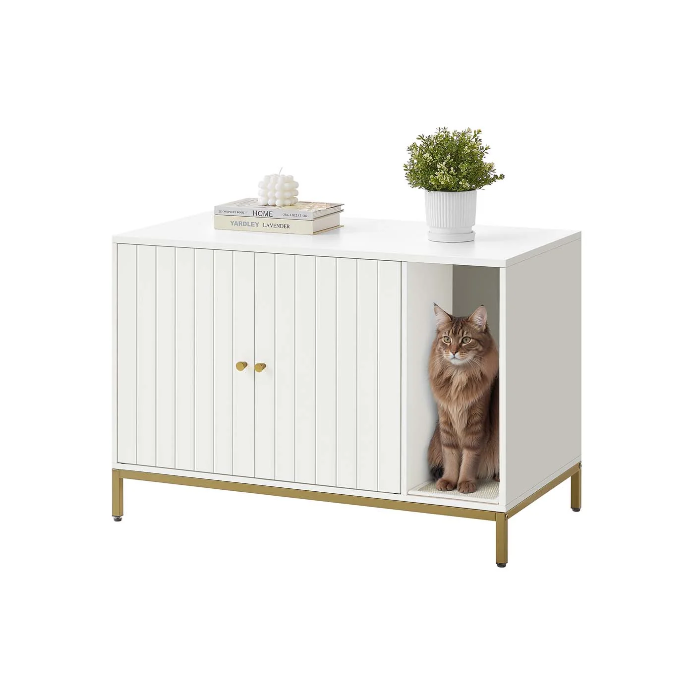Maison de toilettes pour chat blanc