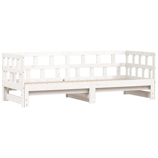 NNEVL Daybed with Trundle White 90x190 cm Solid Wood Pine