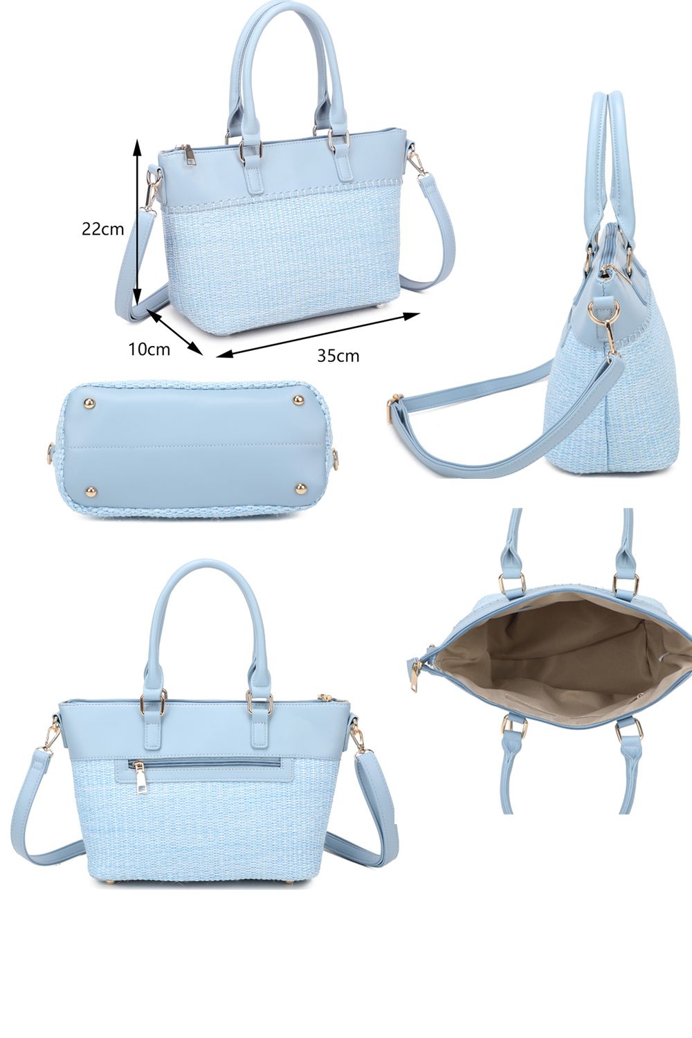 Fontanella Fashion Elegant Straw Woven Tote Hand Bag