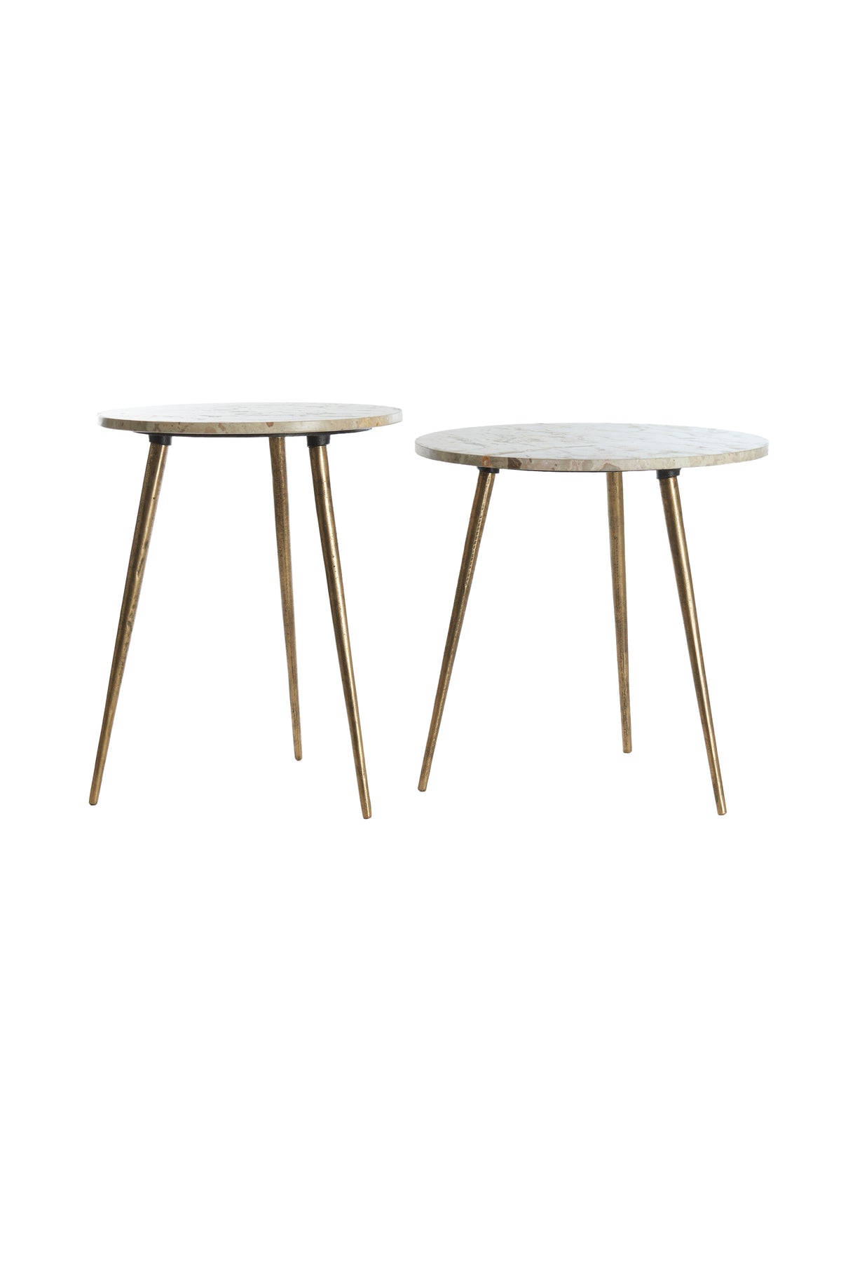 Light & Living bijzettafel ZECA - Ø48x53cm - grijs - Set van 2