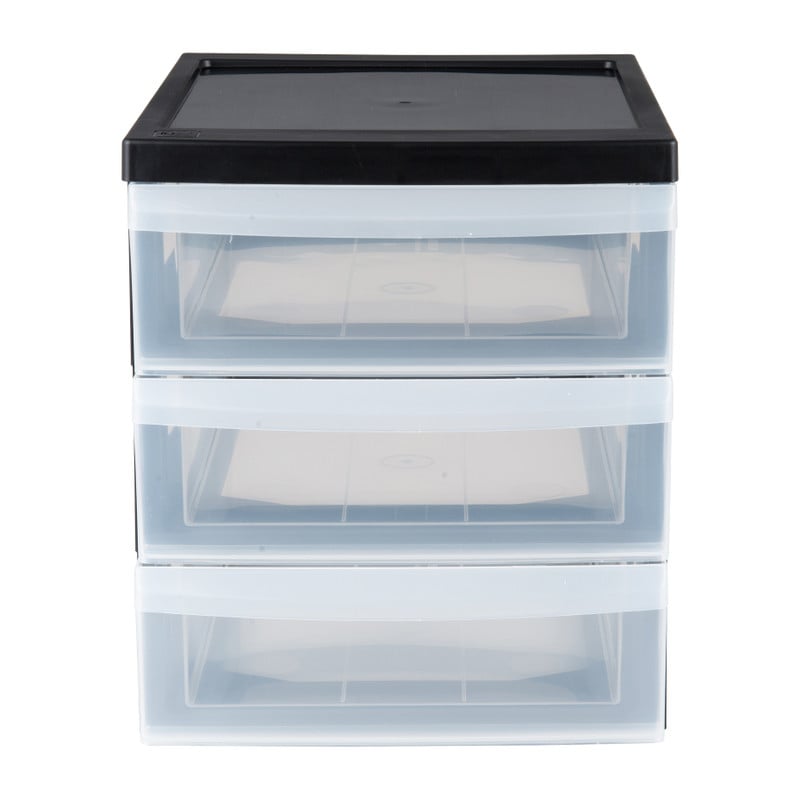 Iris ladesysteem A4 - 3 lades - zwart - 35.5x26x25.5 cm