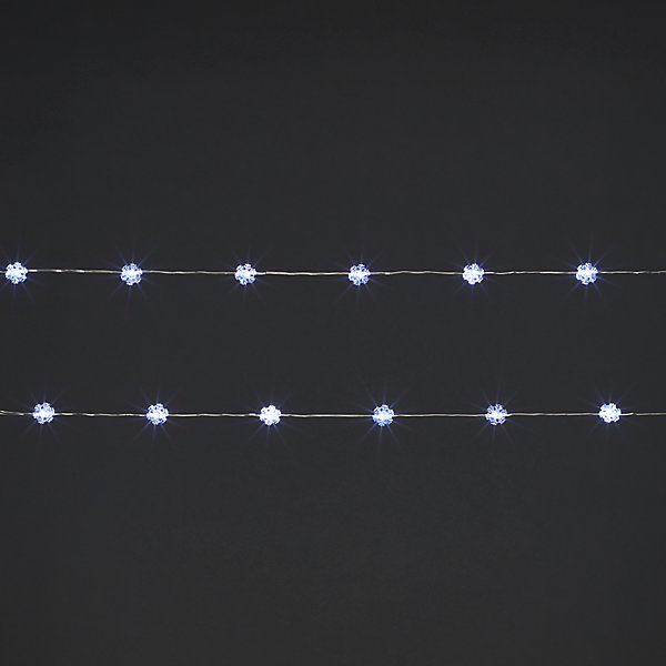Guirlande lumineuse LED intérieure blanc froid câble argenté 1,8 m décor flocon