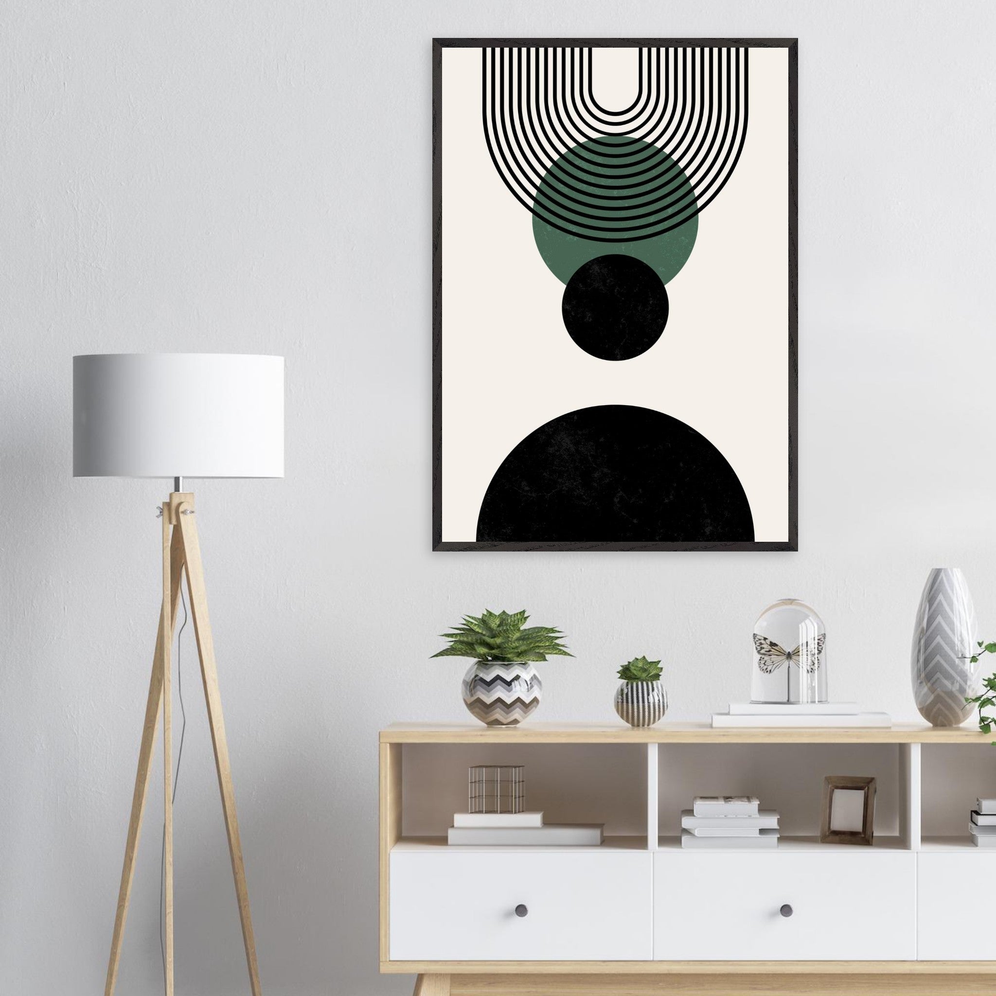Artfulprints Poster Boho wall art - Boho arches  - 70x100 cm - Zwart / Wit