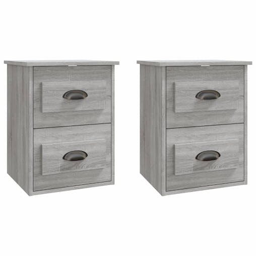 NNEVL Wall-mounted Bedside Cabinets 2 pcs Grey Sonoma 41.5x36x53cm