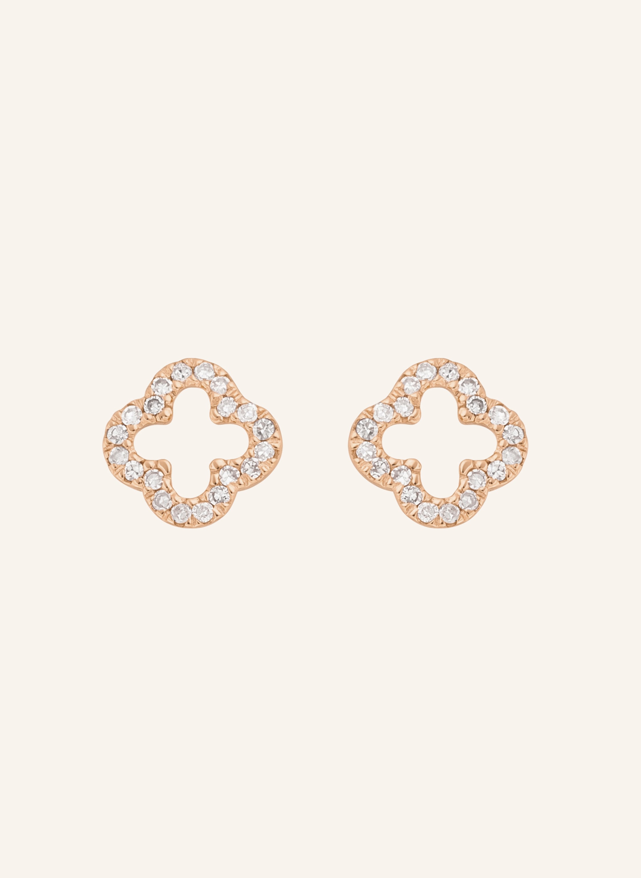 Leaf Ohrstecker CLOVER 18 Karat Rosegold mit Diamanten