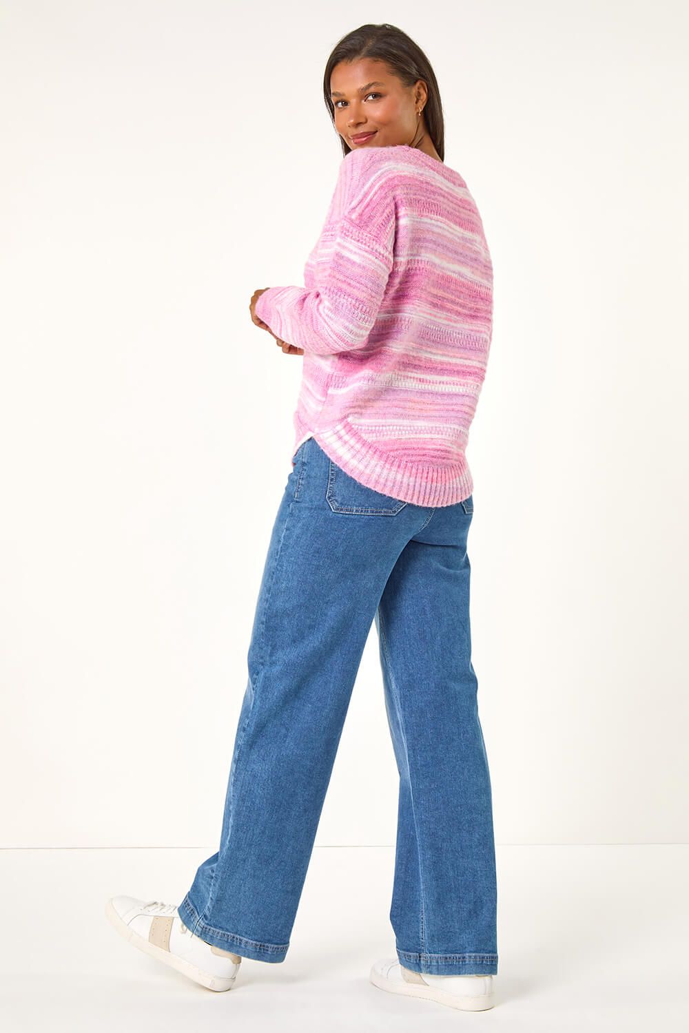 Roman Spacedye Curved Hem Jumper