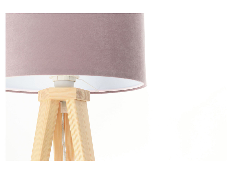 Lampa stołowa Jasmine bebe tkaninowa beżowo-różowa