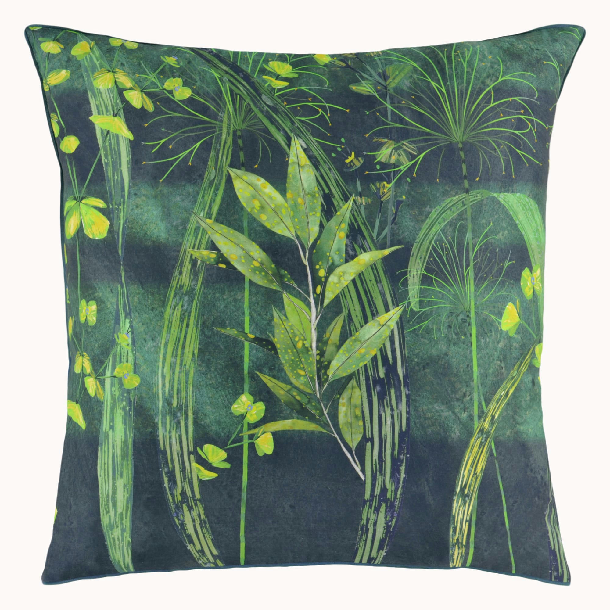 ARJUNA LEAF - Taie d'oreiller en coton viridian 65x65