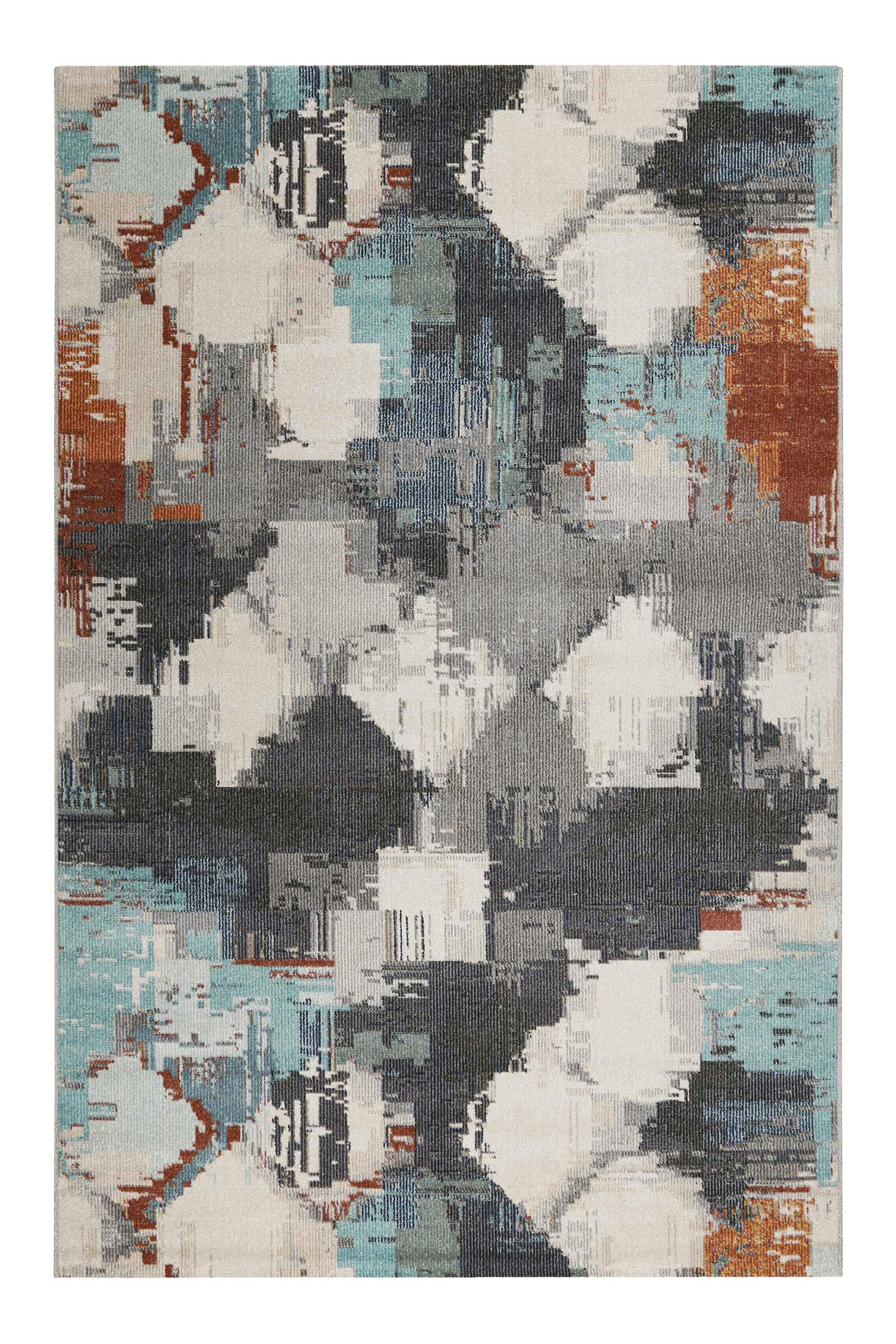 STASH - Tapis intérieur/extérieur ras motif graphique multicolore 120x170