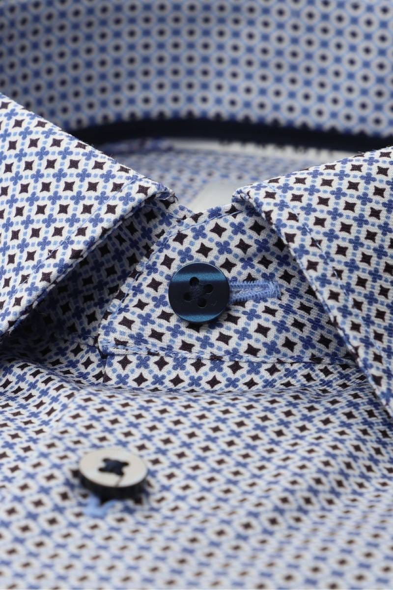ETERNA Dynamic Cotton Slim Fit Hemd blau, Bedruckt