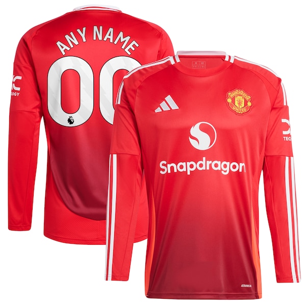 Manchester United adidas 2024/25 Home Long Sleeve Replica Custom Jersey - Red