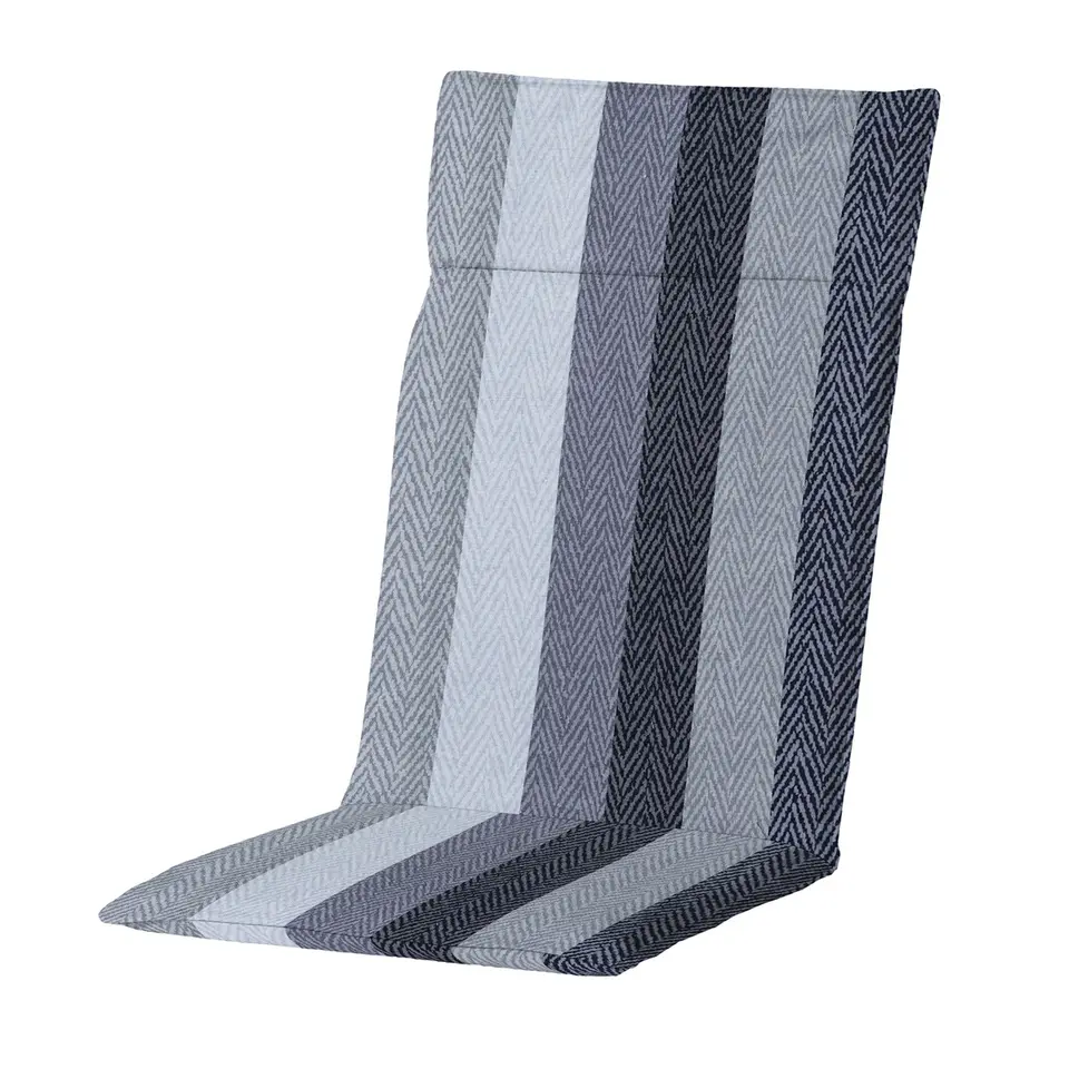 Madison - Tuinstoelkussen Hoge Rug Victoria grey - Ca. 120x50 cm - Set van 4