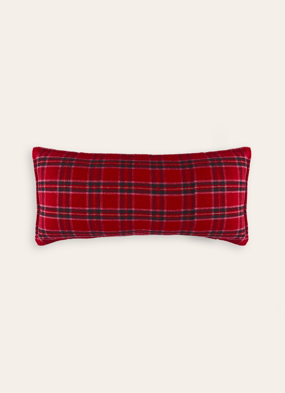 COUSSIN à CARREAUX EN LAINAGE JACQUARD ROUGE