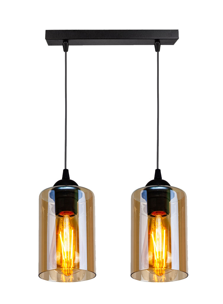 Lampa wisząca czarno-bursztynowy BISTRO 2xE27x40W Candellux
