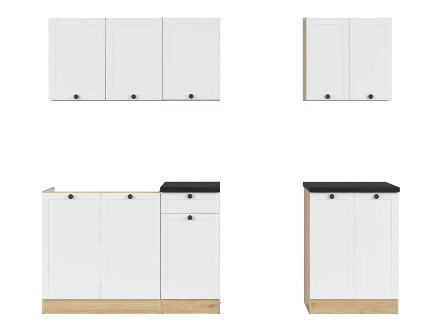 Komplet kuchenny Junona Line A 180 cm biały z blatem