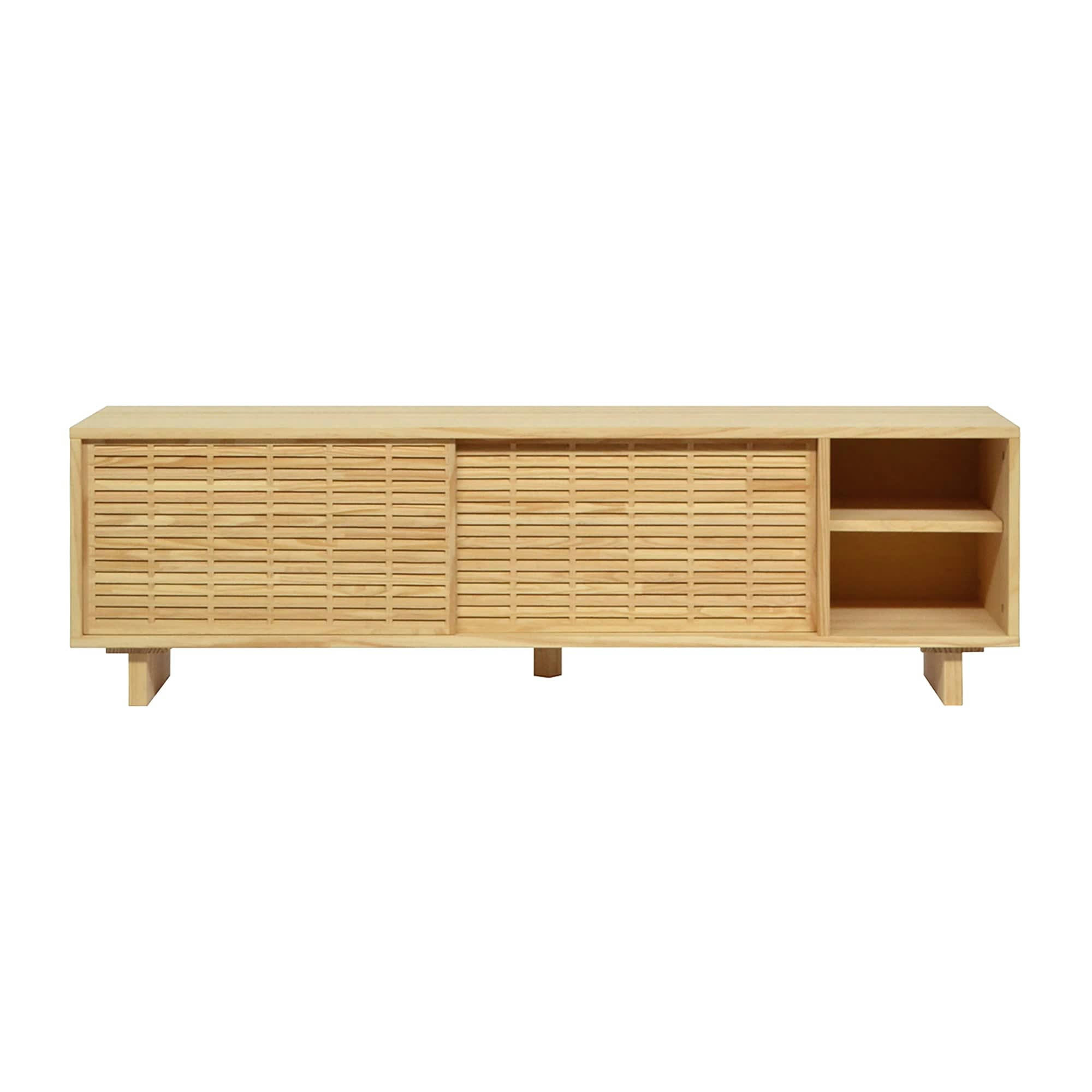 GALERA - Meuble TV en bois de pin massif naturel - 150 cm