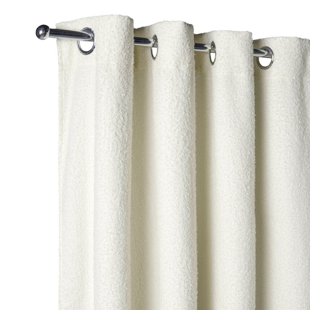 Rideau à oeillets bouclette polyester blanc 140x240cm