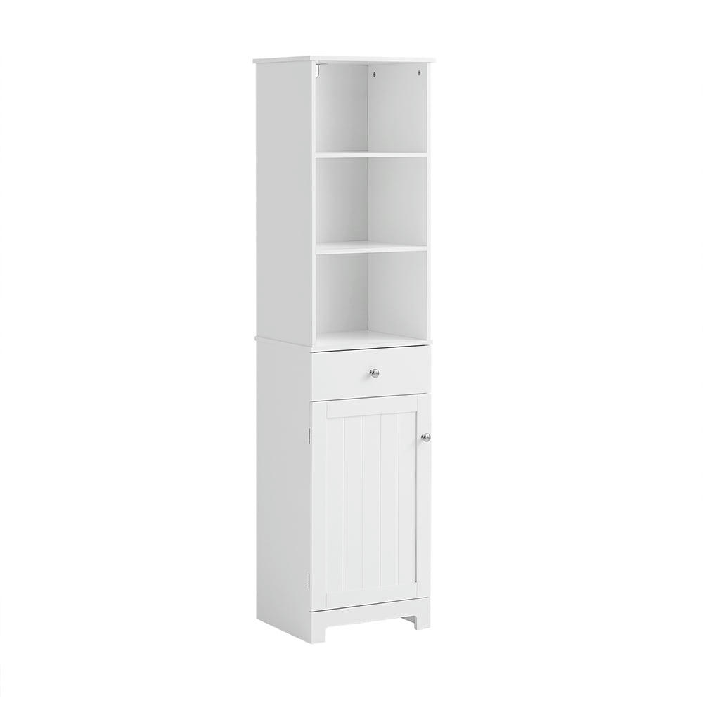 - Meuble colonne effet bois blanc