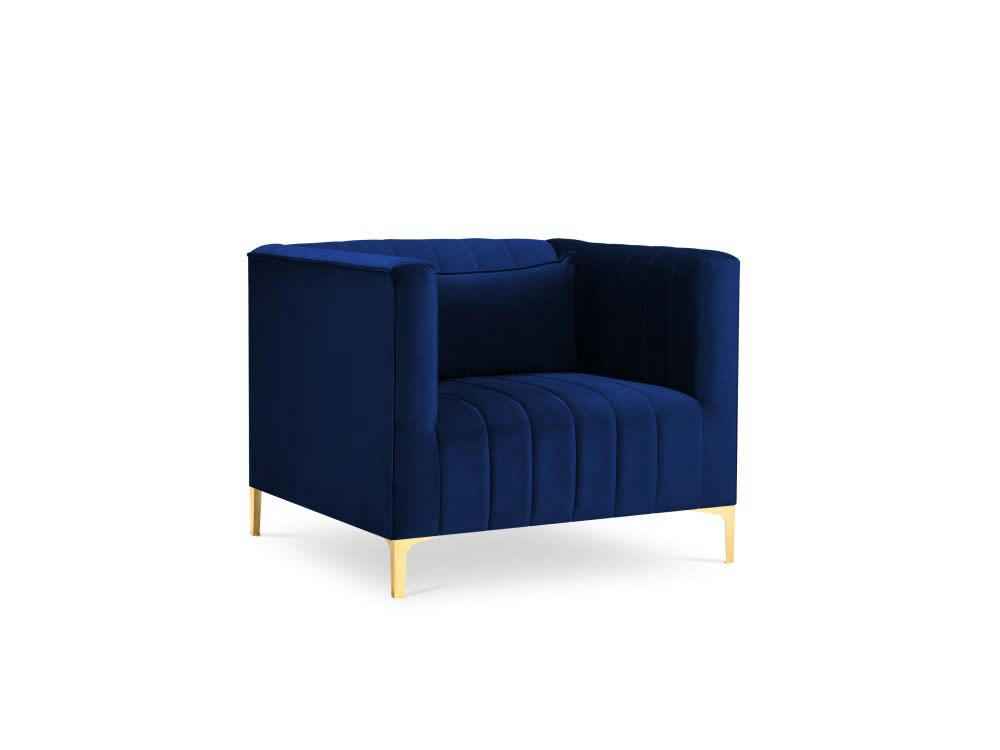 ANNITE - Fauteuil en velours bleu roi