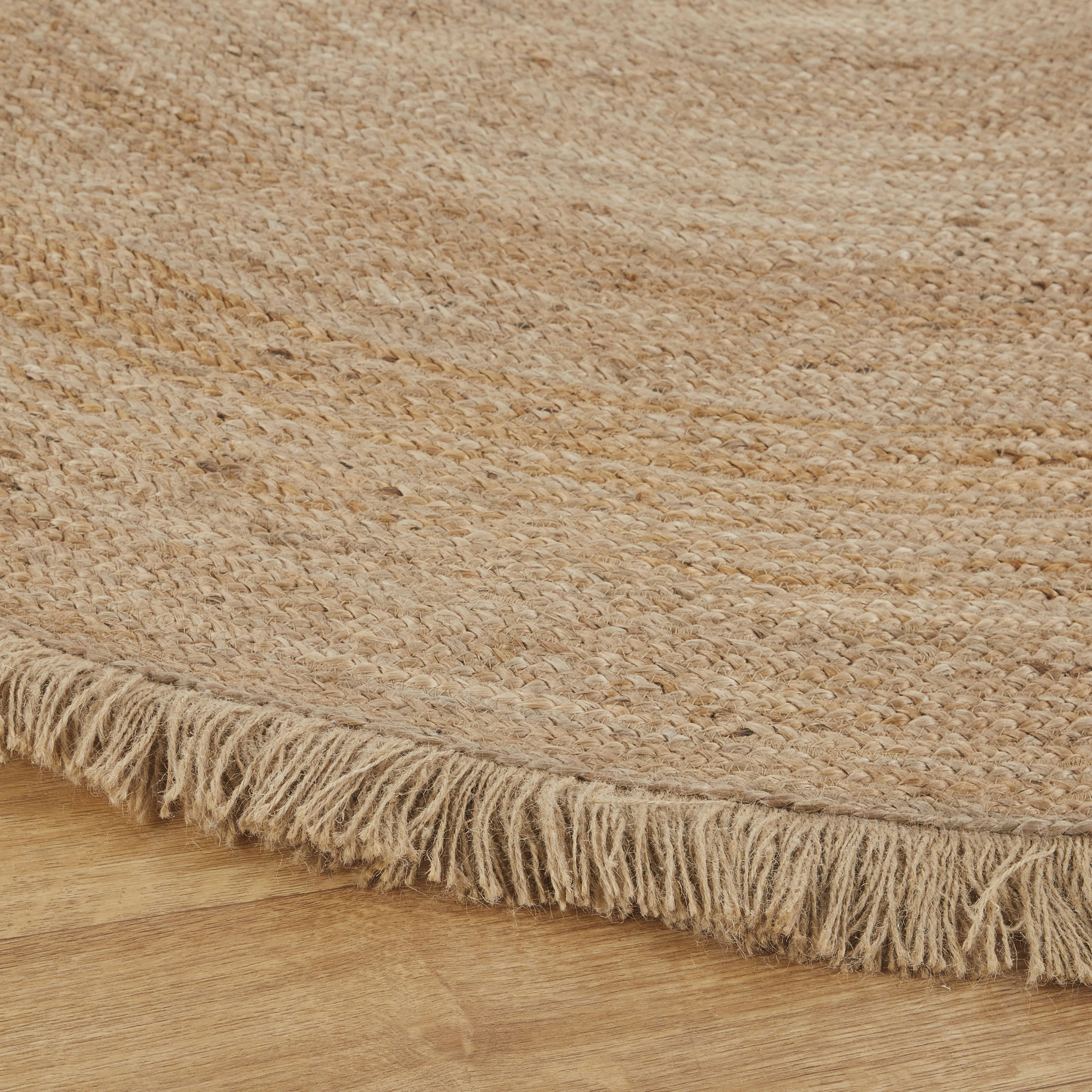 JONCASA - Tapis en jute tissé à franges D180