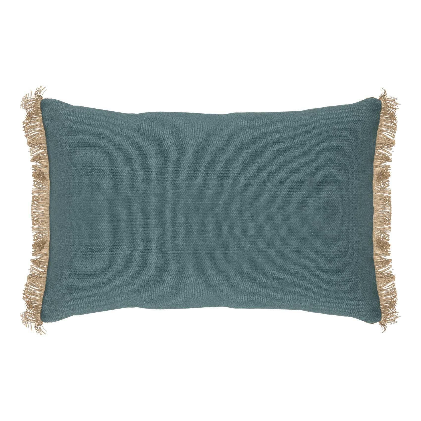 - Coussin en coton et jute jute/coton bleu 38x58 cm