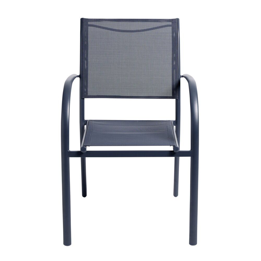 Fauteuil de jardin Oslow métal et textilène gris 63xH86x56cm