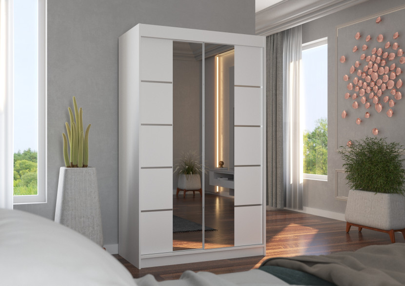 Szafa przesuwna z lustrem GENUA 120 White