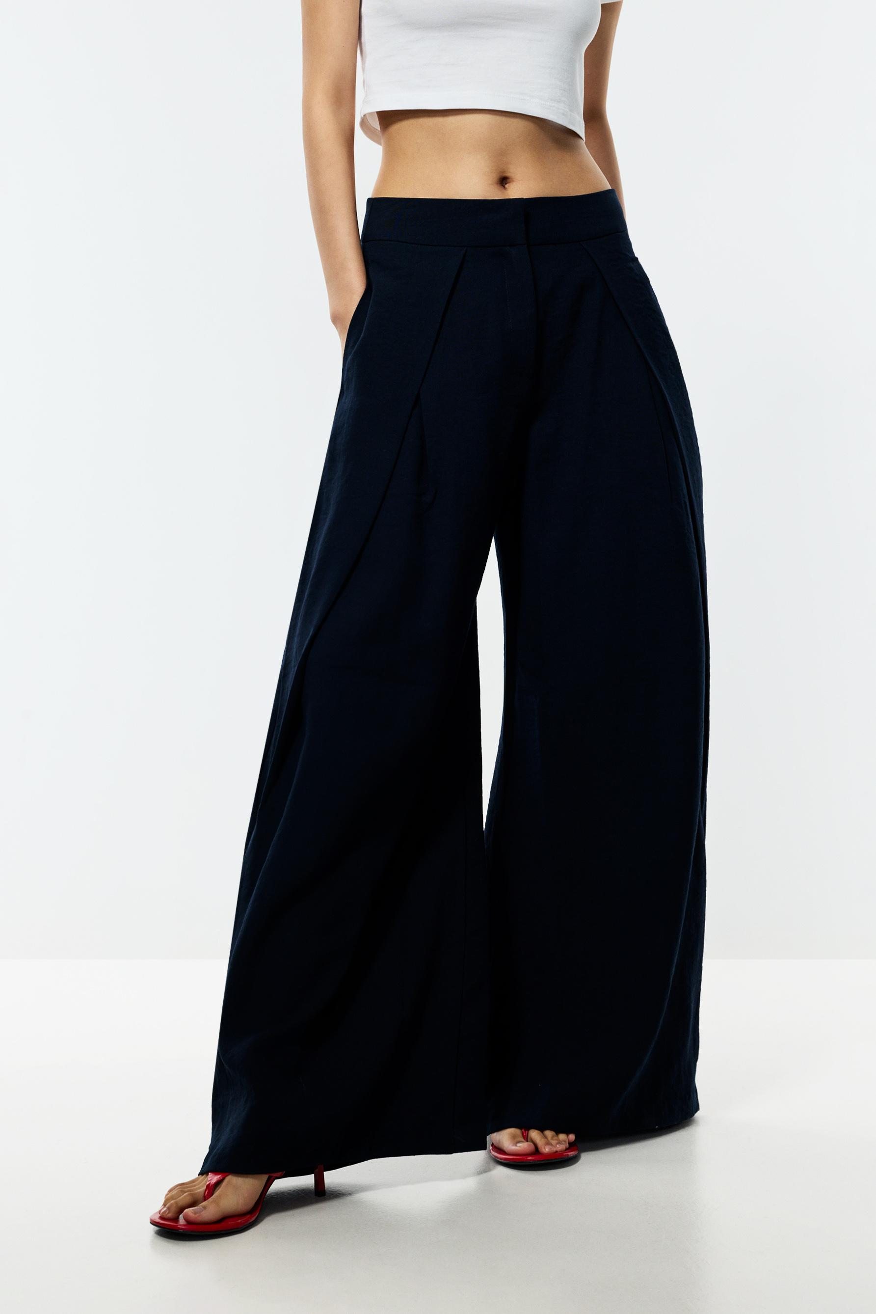 Pantalón super wide leg rústico