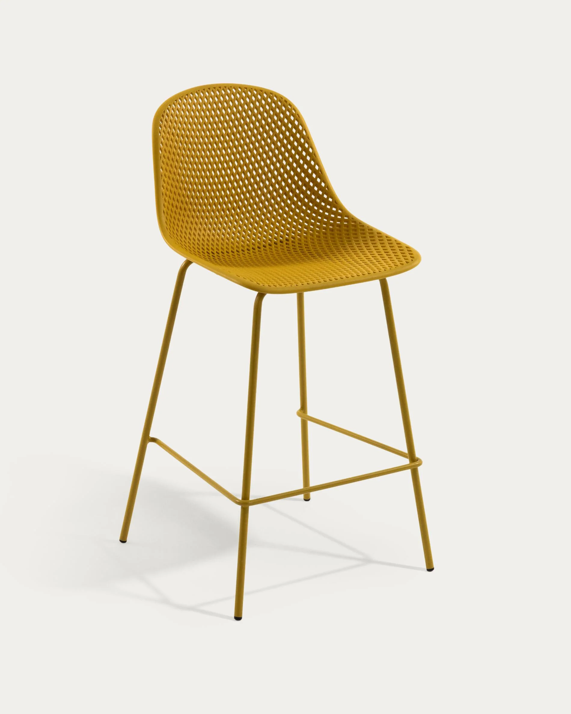 Quinby outdoor stool in yellow, height 75 cm