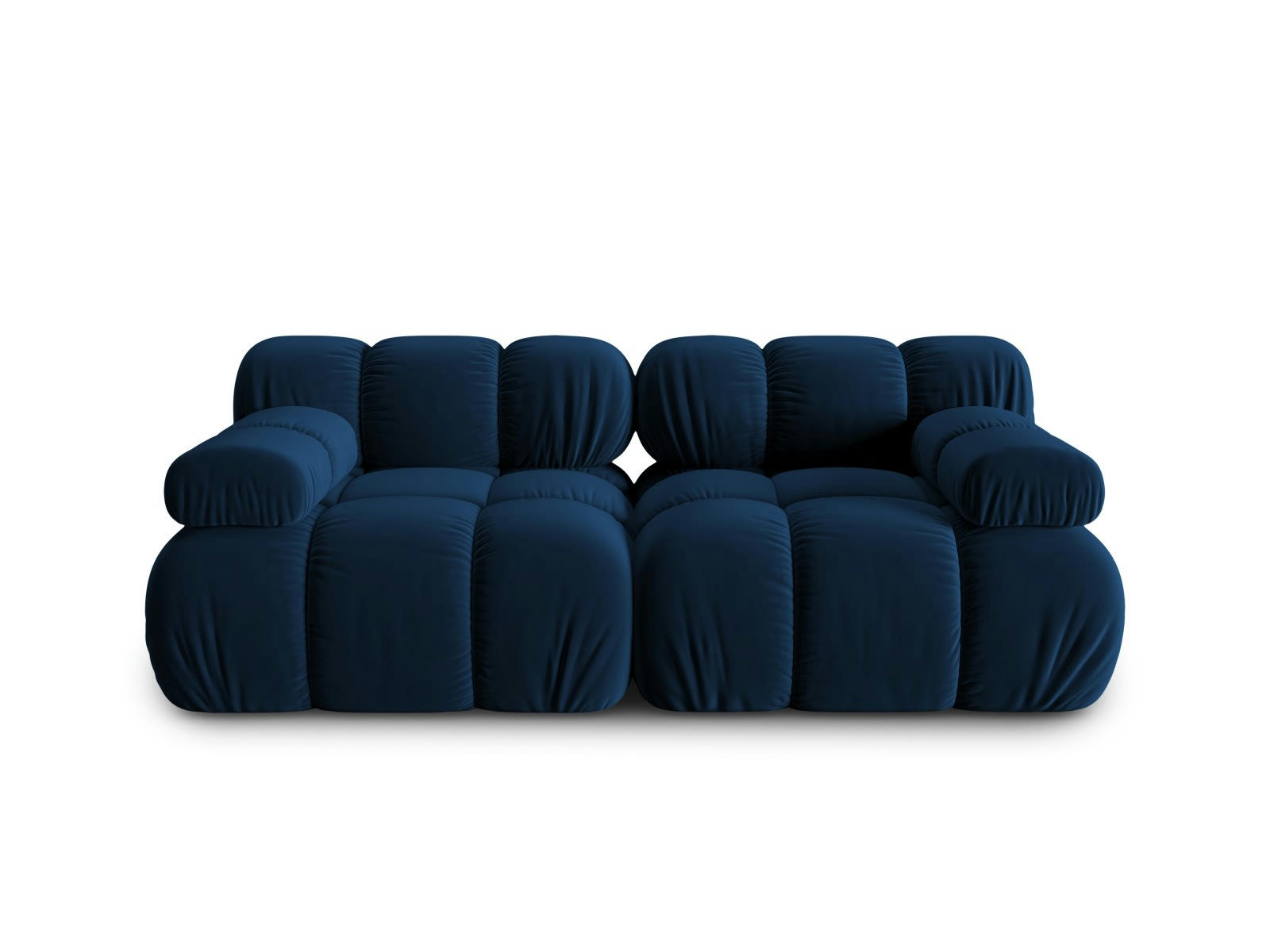 BELLIS - Canapé modulable 2 places en tissu velours bleu roi